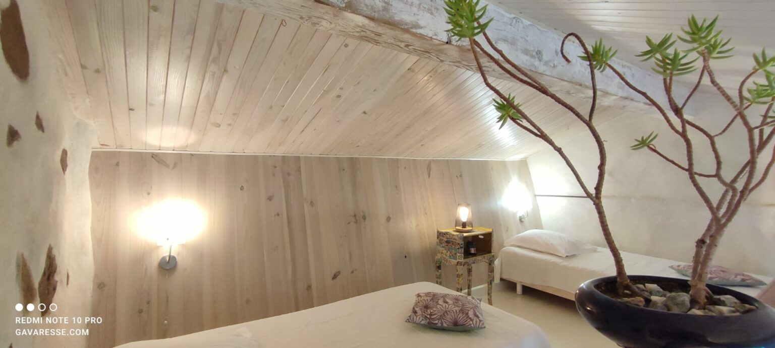 Gîte grand groupe Le Pradet Chambre mezzanine 2 lits individuels 90x190