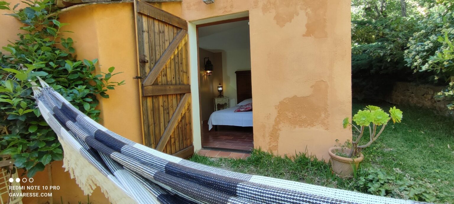 Hamac privatif Gîte Le Pénéquet Pradet Chambre 1 repos jardin
