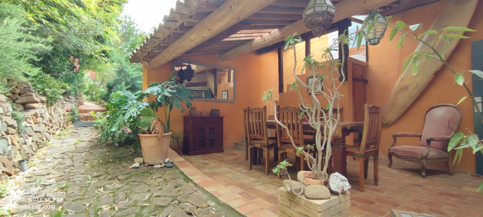 Terrasse couverte Gîte l'Orangeraie Repas extérieur Gavaresse Le Pradet