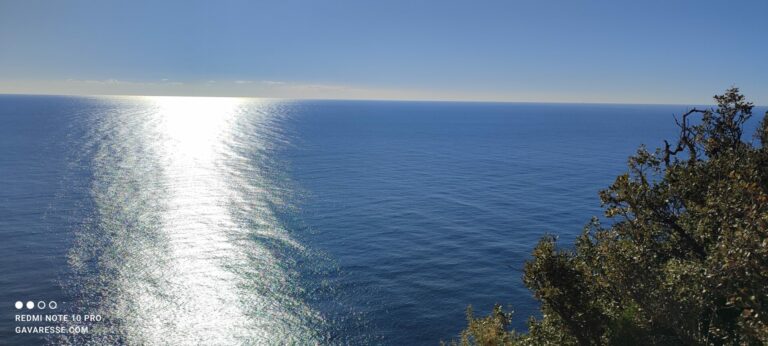 Vue panoramique sur la mer Méditerranée et le littoral sauvage depuis les sentiers côtiers du Pradet dans le Var.